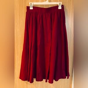 Vintage (Hong Kong) Flowing Skirt in Burgundy Silk